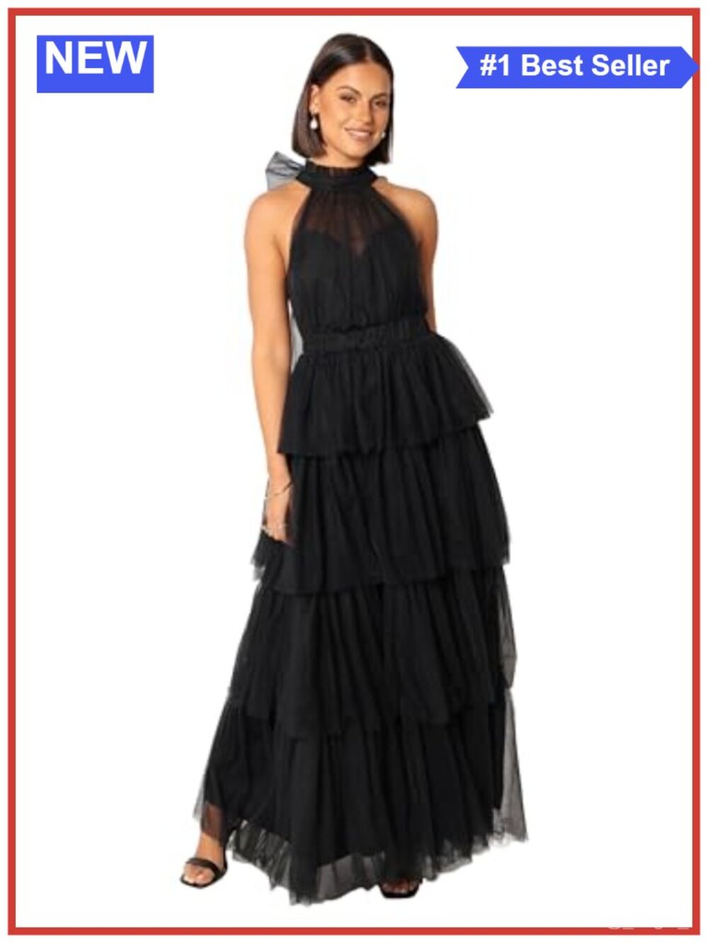 Halterneck Maxi Dress Sleeveless Open Back Tie Close A-Line Cocktail